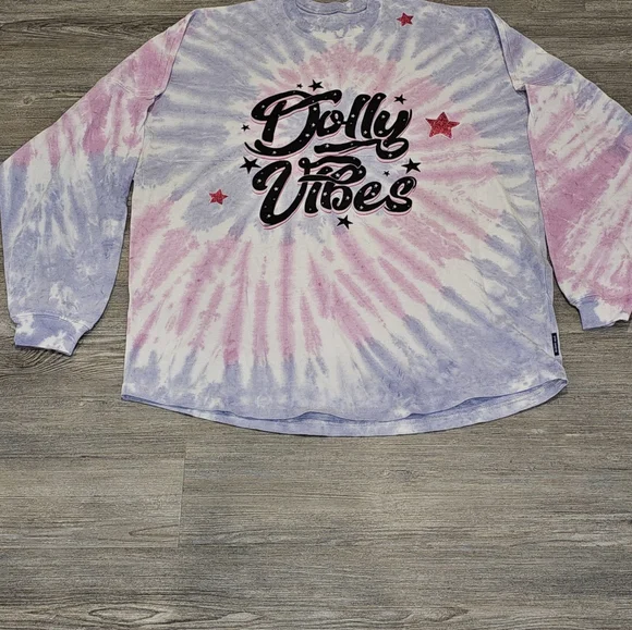 Spirit Jersey With Dolly Parton Dolly Vibes on It And Tye Dyed Unisex Size Med - Picture 4 of 4